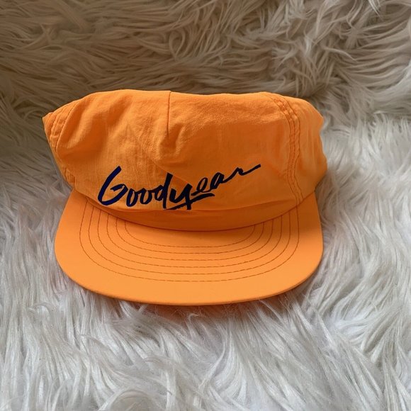 Snap-Back Other - Goodyear Swingster Snapback Trucker Hat USA made Orange SpellOut